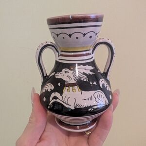 Handcrafted Black and White Ceramic Vase